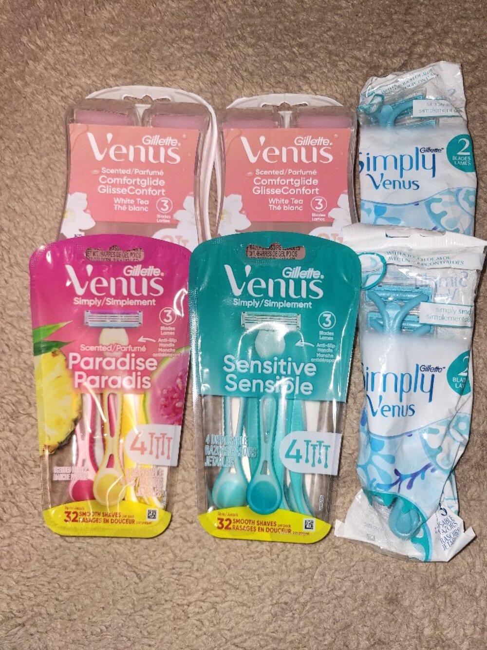 Mixed Lot Venus Disposable Razors New Unopened